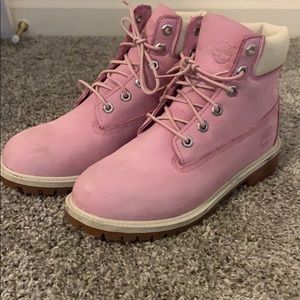 Pink timberlands boots
